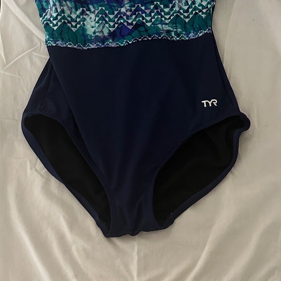 Blue One Piece Swimsuit TYR SIZE 10 - Picture 7 of 9